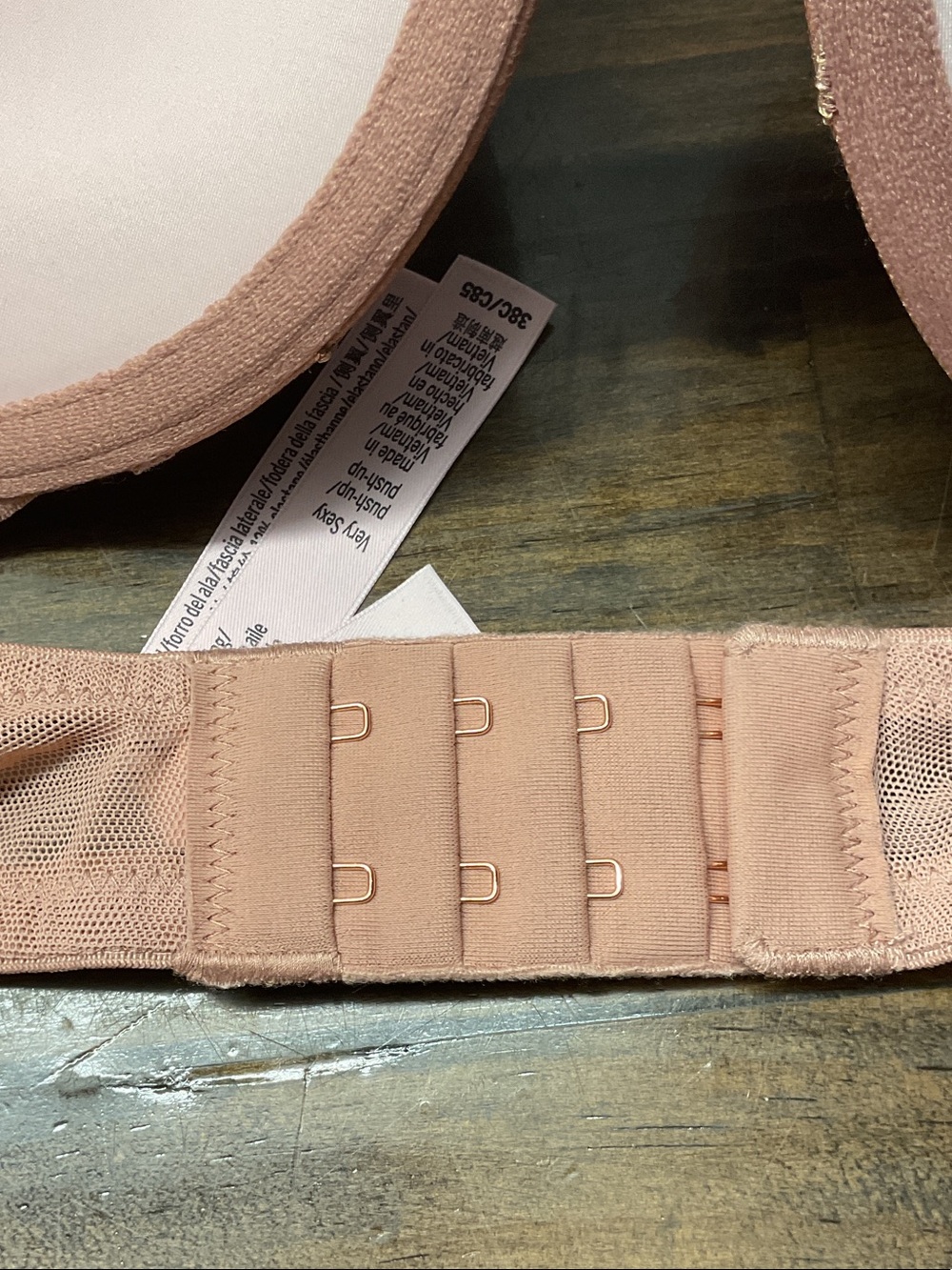 Victoria Secret Very Sexy Stardust Embroidery PushUp Bra Underwire Rose Gold 38C - Picture 4 of 10